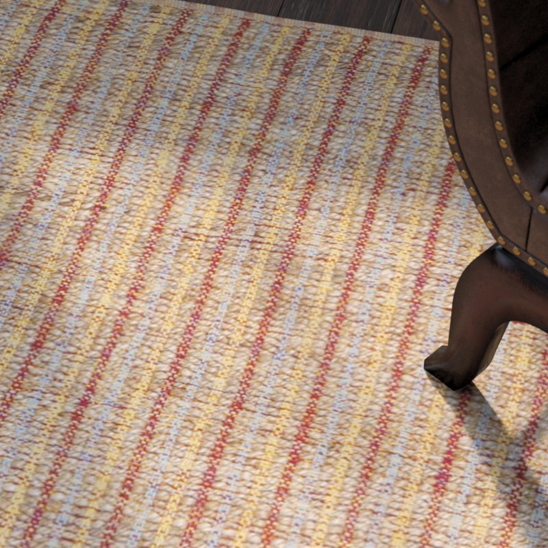 Cape Cod Beige and Rust Handmade Cotton Area Rug, 3' x 5'