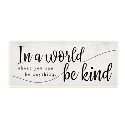 " Be Anything, Be Kind Phrase Whimsical Country Typography " Graphic Art Print