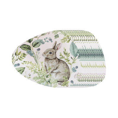 Pvc Placemat Round (Rabbit In Meadows) - Set Of 12