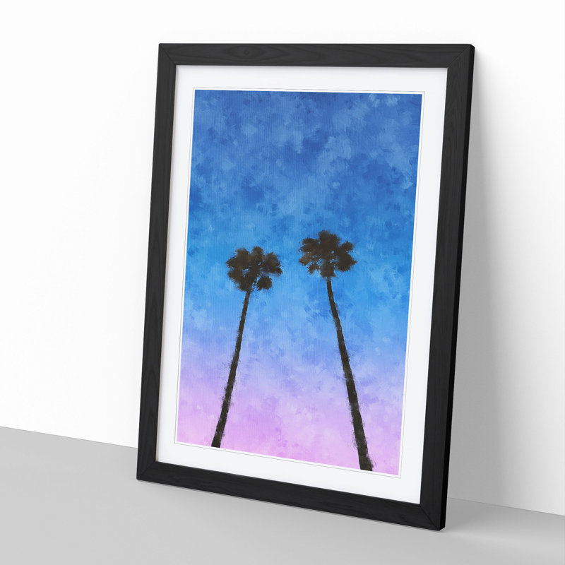 Two Palm Trees - Framed Print, Black Framed, 65cm H x 48cm W x 2cm D