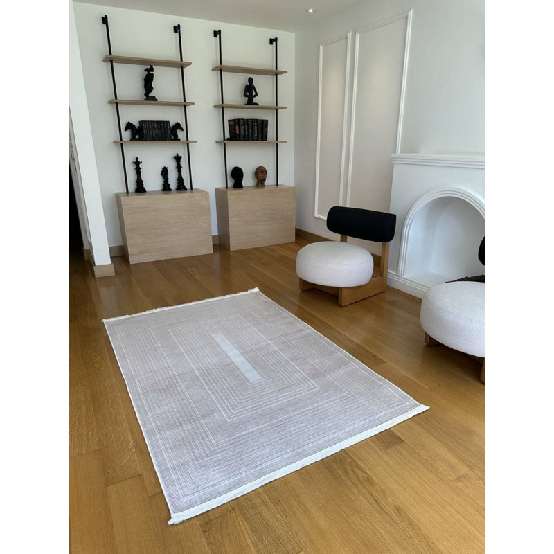 Tapis en coton Landree avec envers antidérapant, Rectangle 3 pi 11 po x 14 pi 9 po