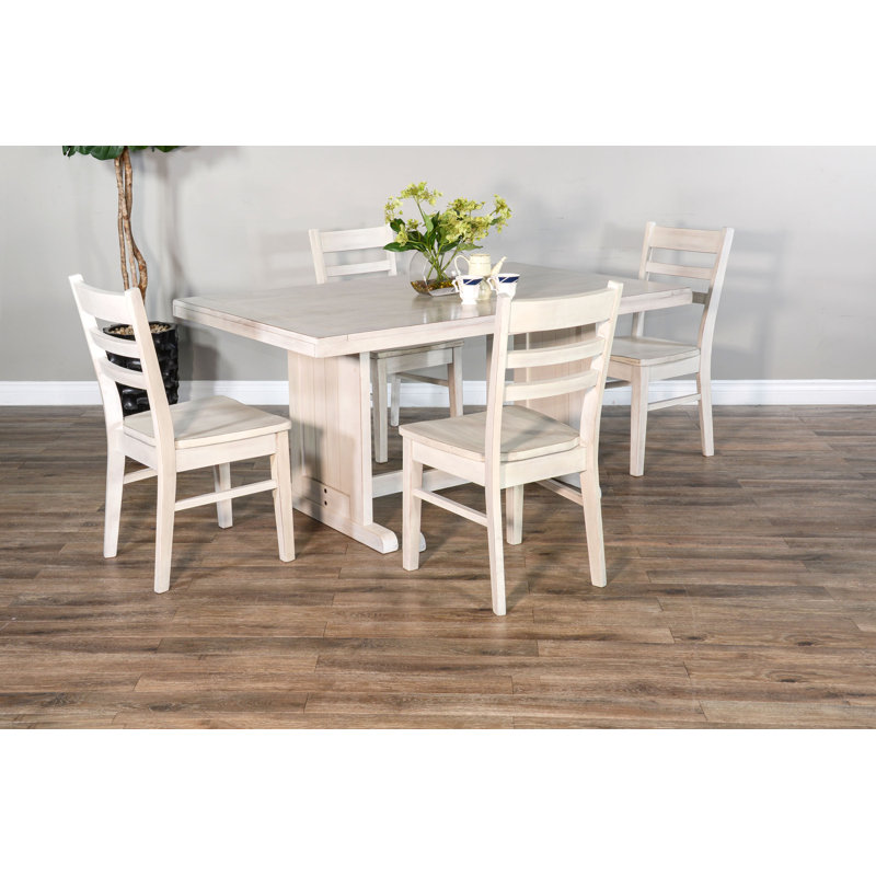 Centralia 4 - Person Trestle Dining Set, Marble White