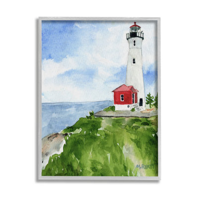 «Beach Cliff Lighthouse Ocean Overlook Landscape» par Melissa Hyatt LLC - impression sur toile