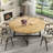 59.1" Solid Wood Round Dining Table For 4-8 Persons