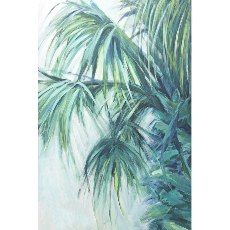 Blue Palmetto by Suzanne Wilkins - Painting on Canvas, 30cm H x 20cm W, Wrapped Canvas