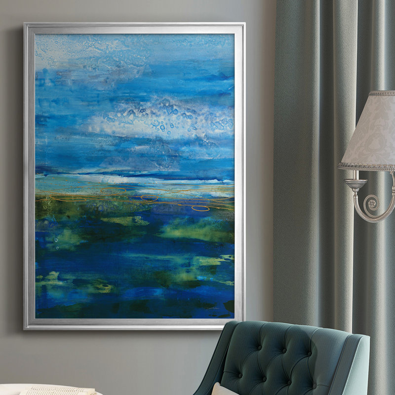 «Island Groove», reproduction encadrée de qualité supérieure - prête à être accrochée, Argent, H 36,5 po x l 26,5 po x P 1 po