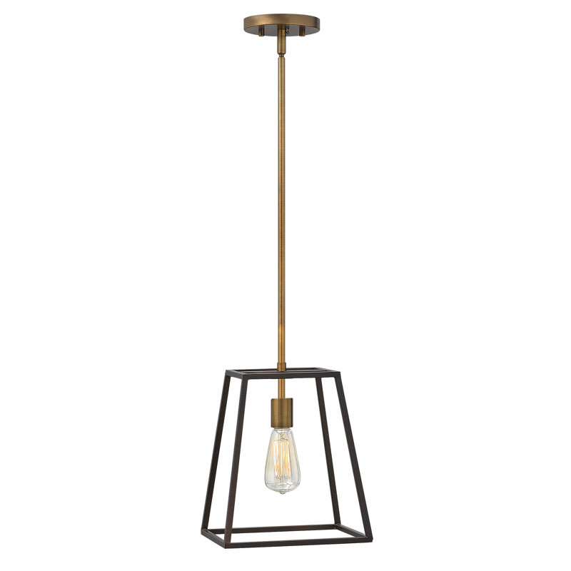Fulton One-Light Stem Hung Minimalist Pendant, Aged Zinc, 8.75" H x 10" W x 10" D