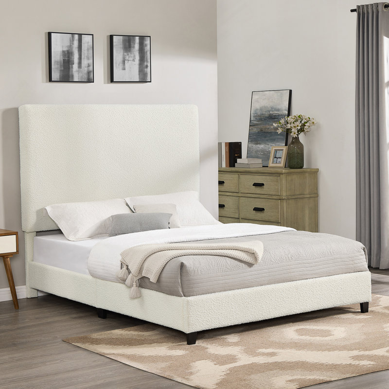 Lit plateforme en tissu d'ameublement, Grand
