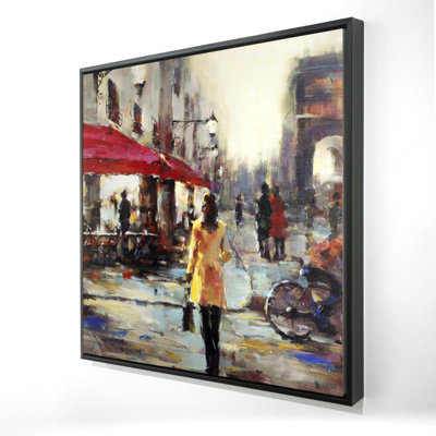 «Woman Walking In Paris», reproduction sur toile