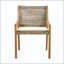 Ensemble de chaises de salle à manger 6 pièces en bois d'acacia et en osier avec coussins crème-130116583-130116582