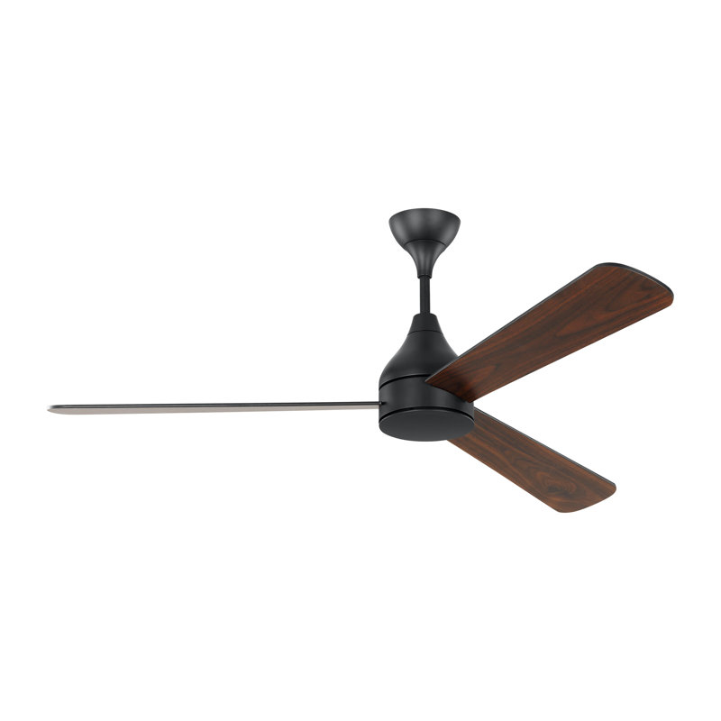Streaming Smart LED Ceiling Fan, Midnight Black with Black Blades, 52 inches