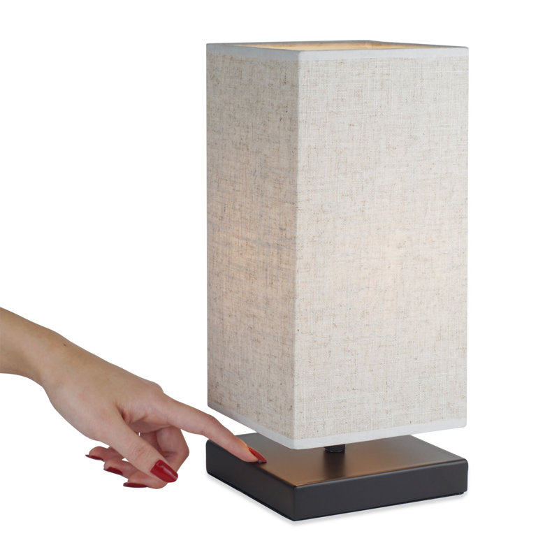 Lampe de table en bronze huilé 13 po Davorka, Beige miel