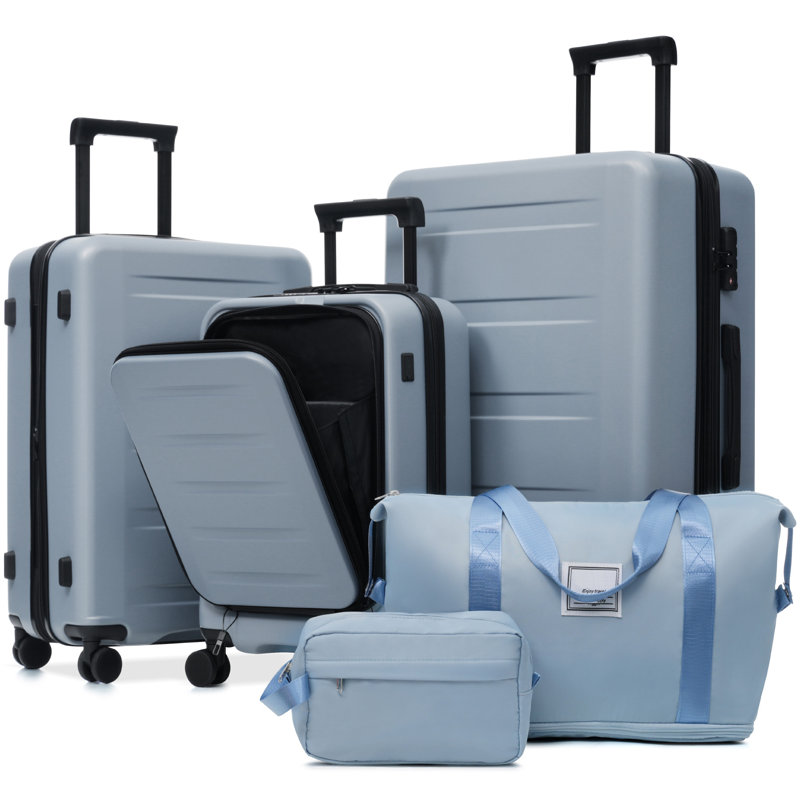 Ensemble de 5 valises avec ouverture frontale, Blue