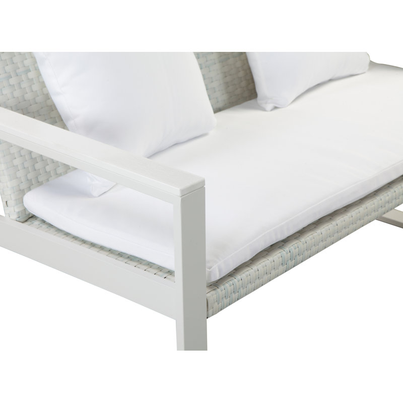 Ensemble de patio complet 15 pièces avec coussins Chester, Blanc, Blanc