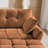 Chenille Upholstered 2-Seater Sectional Sofa With Ottoman-1342498986
