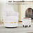 360° Modern Swivel Barrel Chair with Storage Ottoman-1551742434