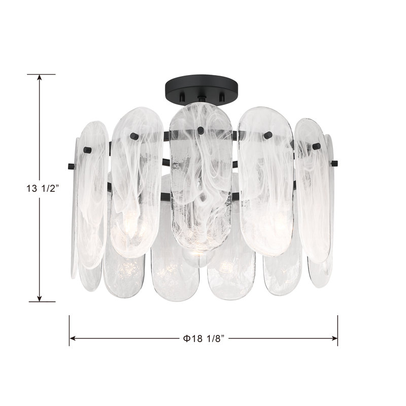 Oldmill 18.25" 3-Light Semi-Flush Mount
