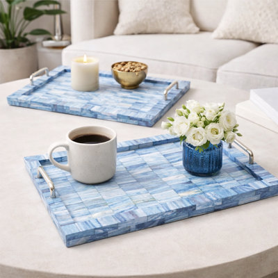 Decorative Tray | Bone Inlayed Decorative Tray | Set of 2
