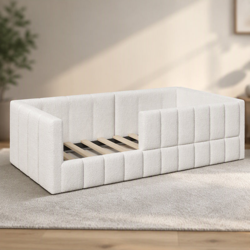 Lit de jour rembourré, lit de plancher pour chambre à coucher, Lit simple