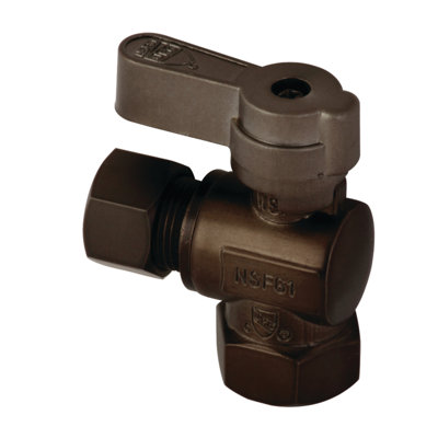 Kingston Brass 3/8-Inch FIP x 3/8-Inch OD Comp Quarter-Turn Angle Stop Valve