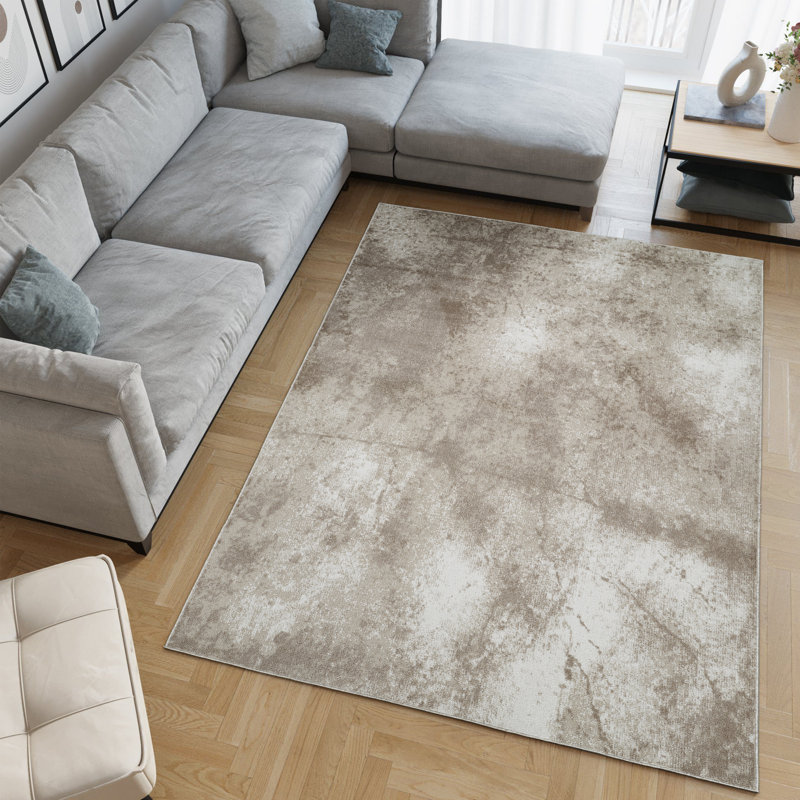 Machine Washable Felix Beige/Brown Rug, Rectangle 7'7'' x 10'