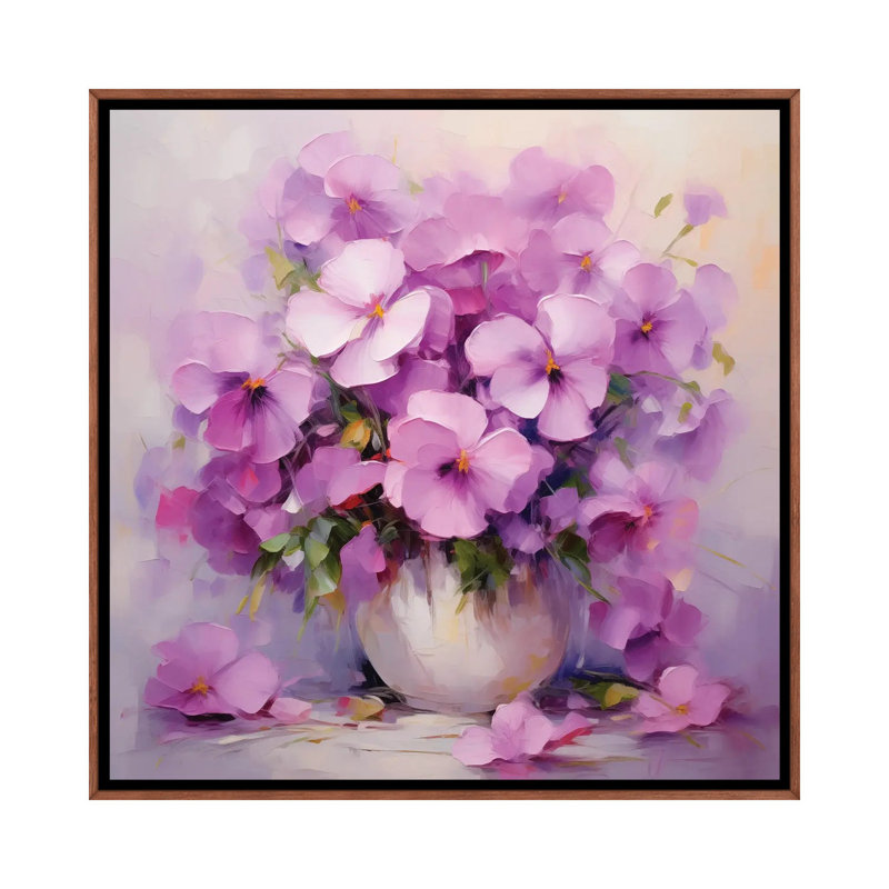 Lilas Violas - reproduction d'art murale encadrée, H 18 po x l 18 po, Reproduction encadrée sans passe-partout, Brun