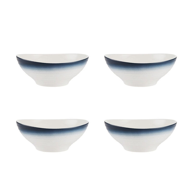 Swirl 16-Piece Dinnerware Set, Service for 4, Ombre Blue