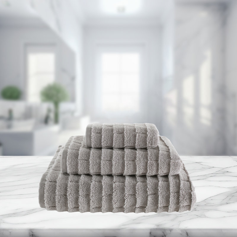 Subway Tile 3 Piece Turkish Cotton Towel Set