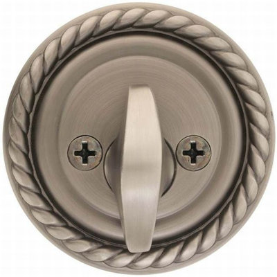 Rope Single Sided Deadbolt Pewter Finish