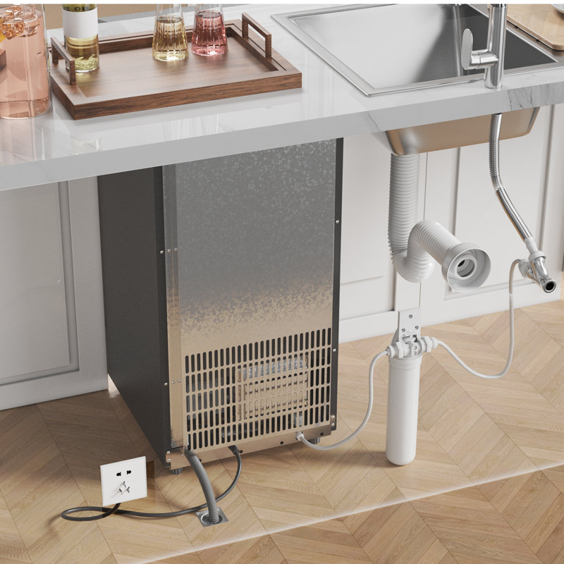 Machine à glaçons encastrée autonettoyante sous le comptoir de 15 lb avec rangement de 30 lb Coolake de 15 po Coolake