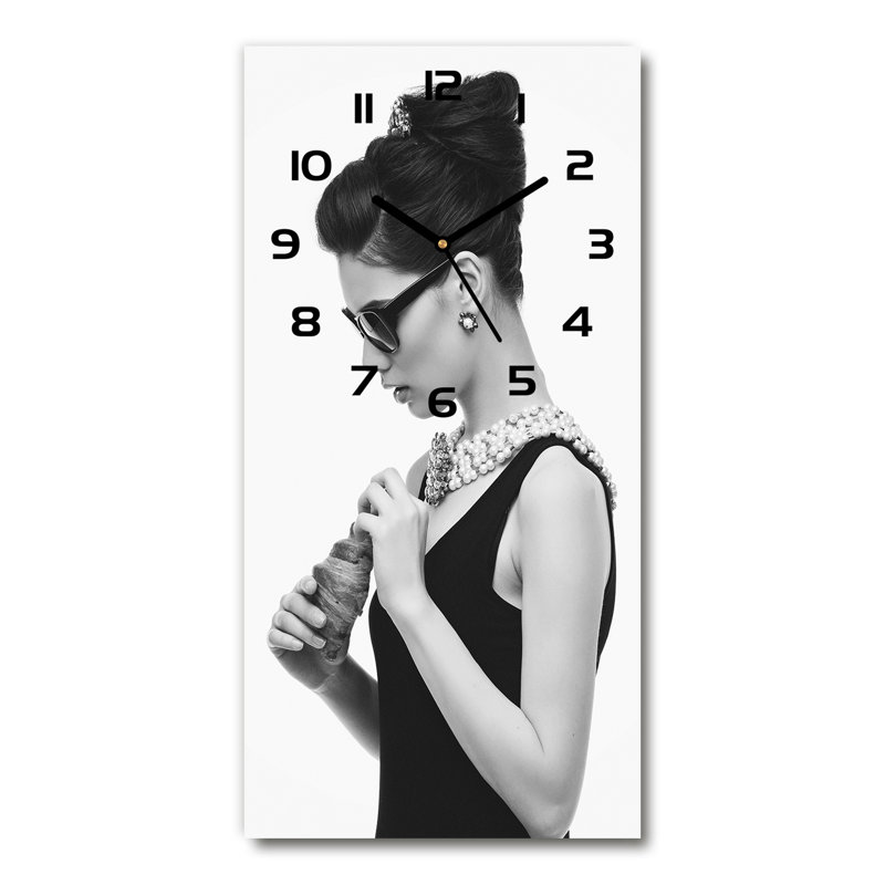 Janushan Glass Wall Clock, Black