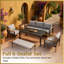 0cm Wide Straight Patio Sofa with Cushions