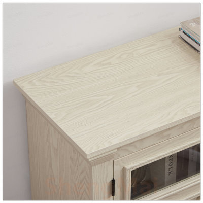 Meuble télé 2 portes avec design de grange, console de divertissement moderne et amplement de rangement pour les médias et plus encore