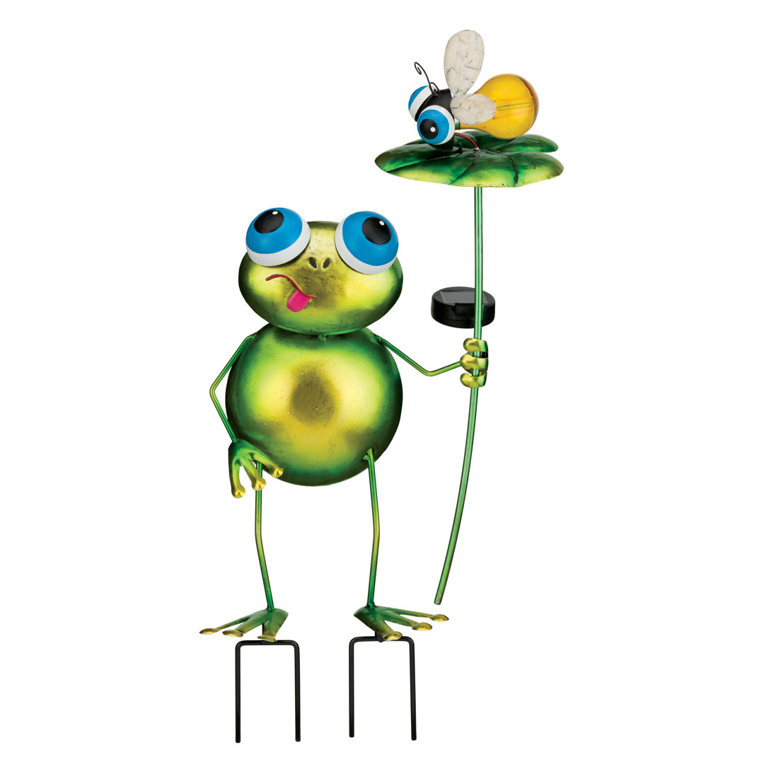 Backyard Solar Stake - Frog Regal Art & Gift