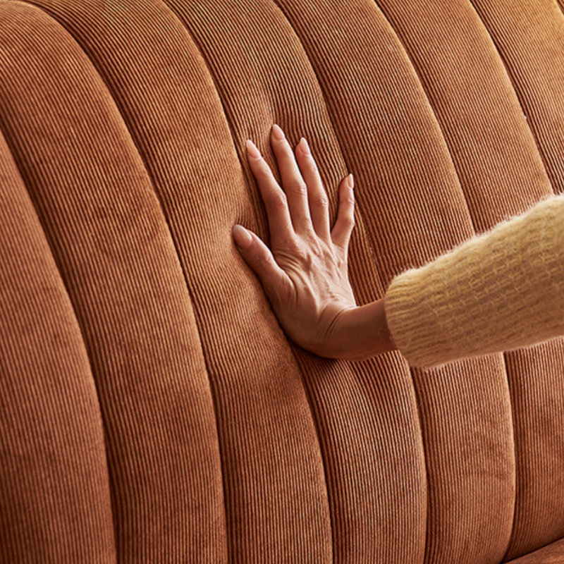 Corduroy Brown Straight Sofa