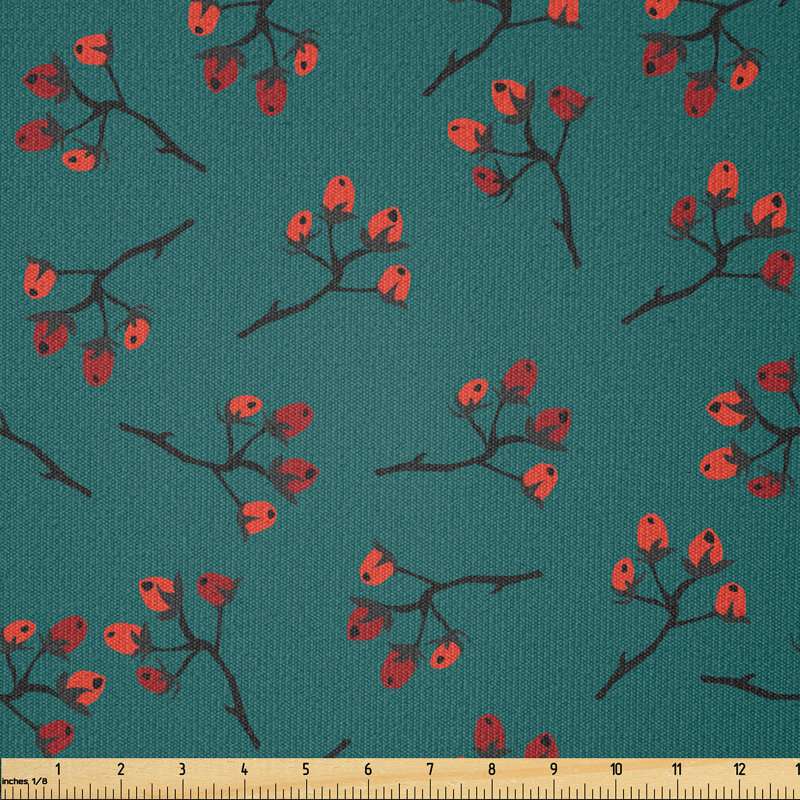Alens Red Berry Christmas Rustic Fabric