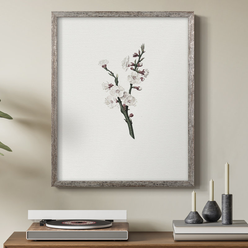 Impression florale vintage encadrée CLxxxiv - bois massif, H 11 po x l 9 po