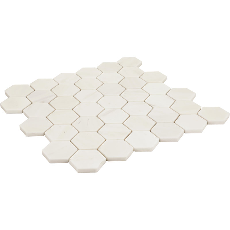 Daltile Eclessia Marble Natural Stone 2-in Hexagon Mosaic Honed (10 PCS Per Carton) (9.70 SQFT Per Carton), Pacifica