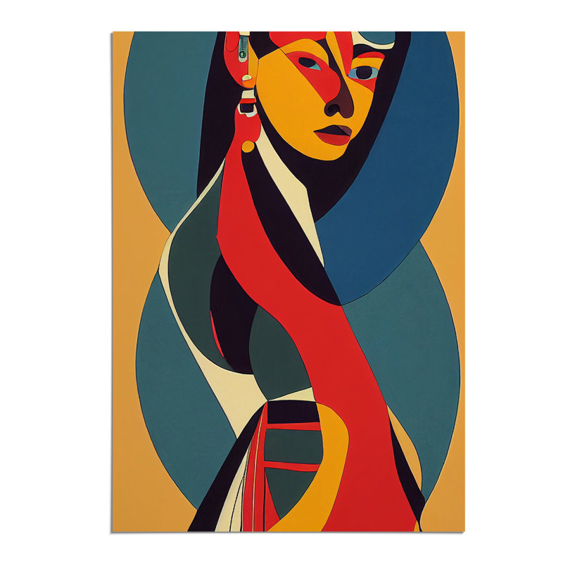 Bold Woman in Abstract - Wall Art, 29.7cm H x 21cm W, Paper, No Matte