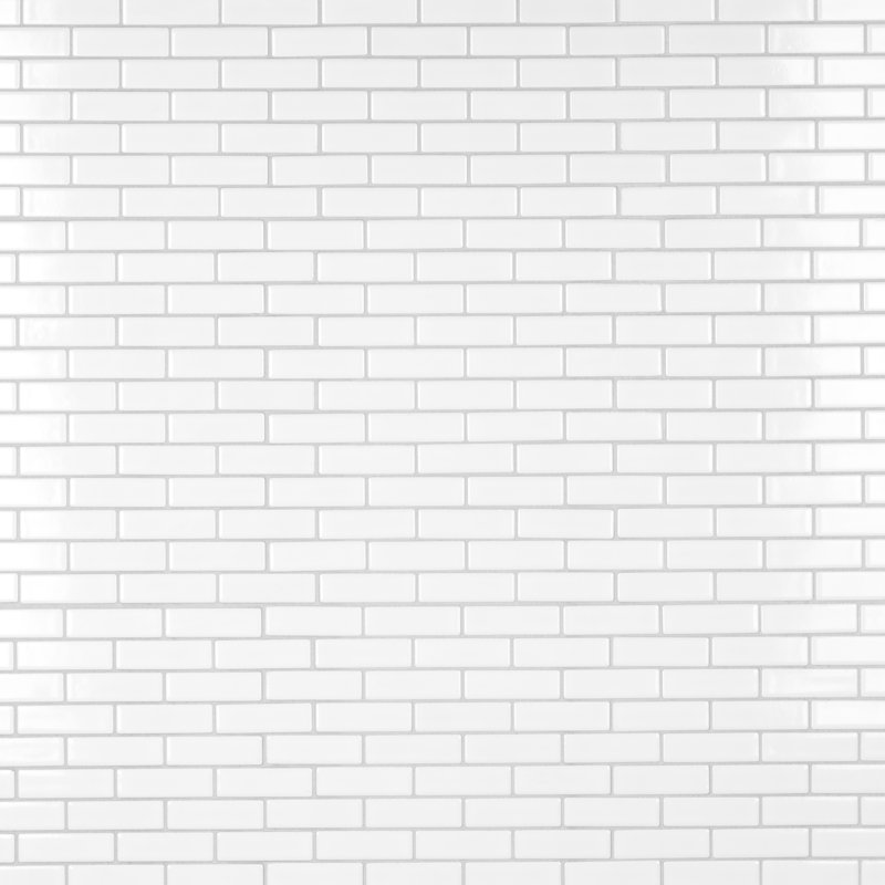 Metro Brick Subway Glossy White 10-1/4" x 11-1/2" Porcelain Mosaic Floor and Wall Tile