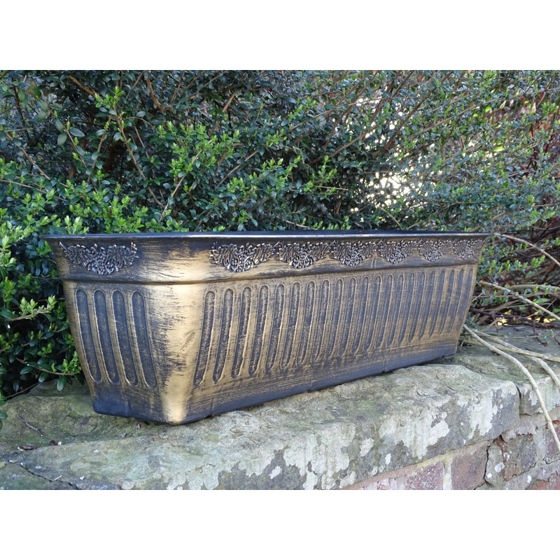 Yasmine Planter Box, Antique Gold, 20 cm H x 79 cm W x 25 cm D
