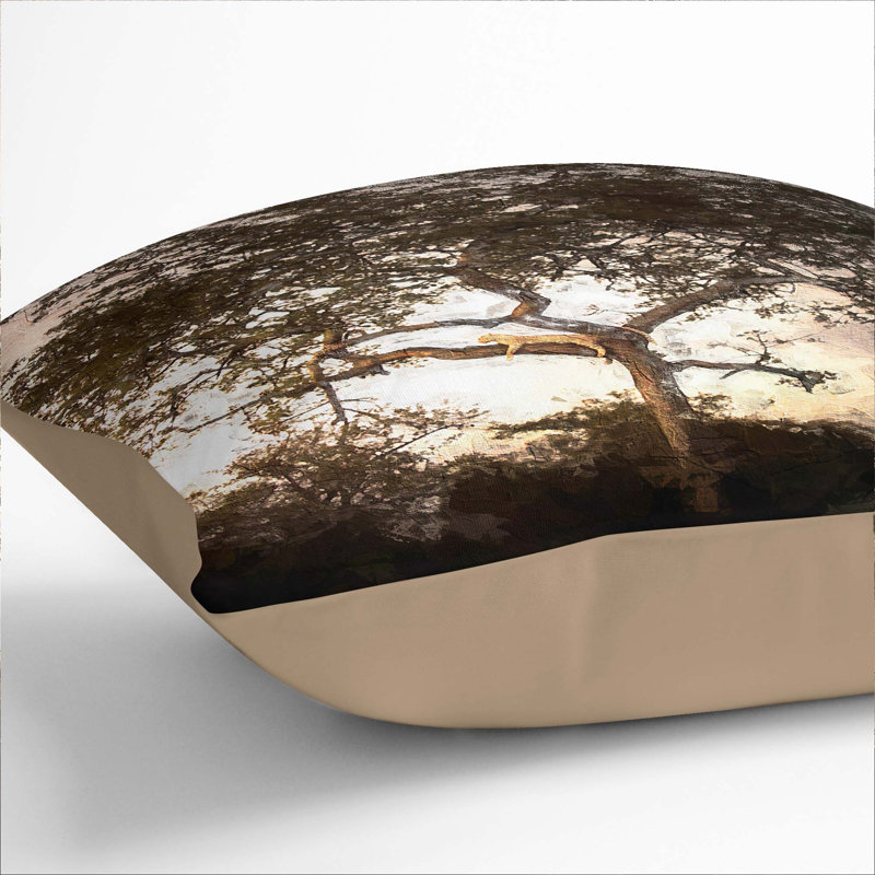 Leopard Siesta Cushion with Filling, 55cm H x 55cm W x 20cm D, Stone