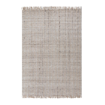 Tapis ivoire tissé à plat à la main Niels