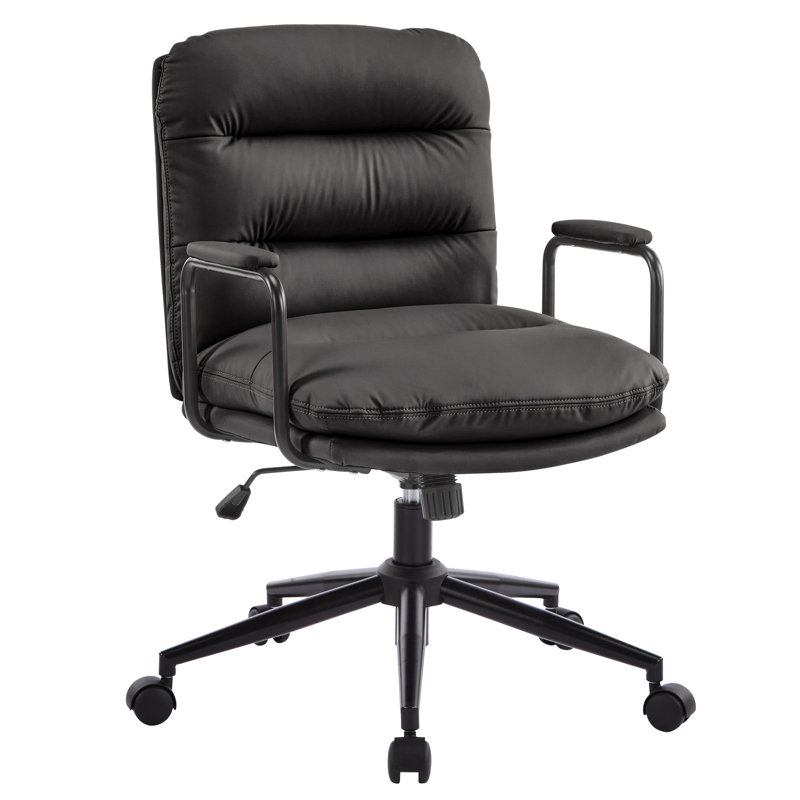Fauteuil de bureau pivotant 2 couches, Noir