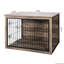 Cage pour chien moderne en bois d'intérieur - Portes doubles pour un accès facile et spacieux