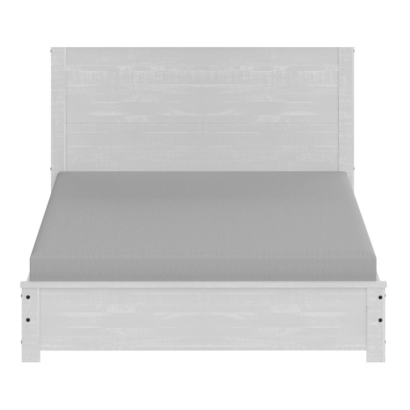 Cadre de lit en bois massif robuste avec 2 tables de chevet Albany, Double, Blanc