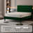 Bed frame with headboard, platform bed frame with velvet upholstered headboard and channel design-1087402769-1087402780