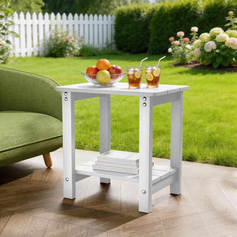 Table de bout d'extérieur à 2 niveaux Aliah HiPS Adirondack, Blanc