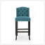Ensemble de 2 tabourets de comptoir à oreilles capitonnés contemporains en tissu 31 po, sarcelle et brun foncé