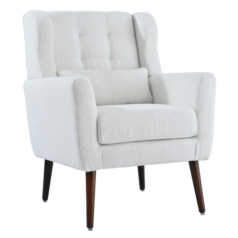 Modern Accent Chair,Teddy Fabric Living Room Chairs Comfy Reading Chair,Mid Century Accent Chair, Lounge Arm Chairs Armchair For Living Room Bedroom